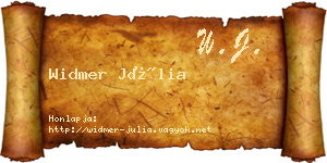Widmer Júlia névjegykártya